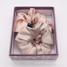 Woman hair accessories oversize silk scrunchies silk fabric for scrunchie in box